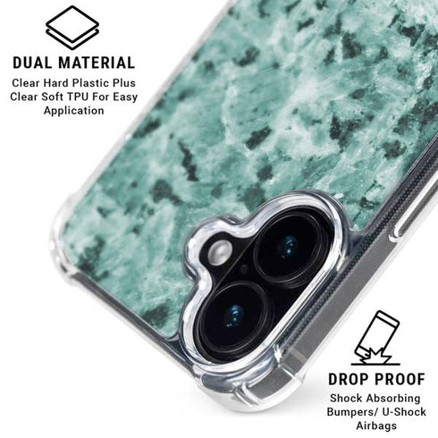 Graphite Turquoise iPhone 16 Plus Clear Case
